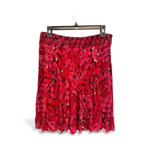 Vintage Y2K Era Vivienne Tam Red and Black A-Line Skirt Size 2 (Runs Big, 4/6)